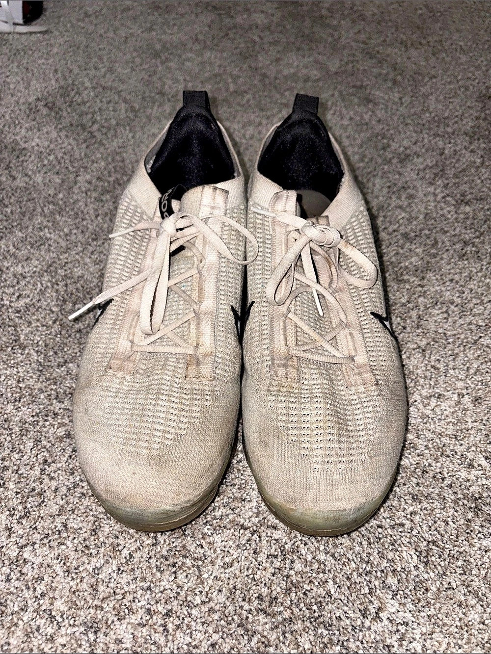 Nike Air VaporMax Men's Athletic Shoes US 12 Beige & Black